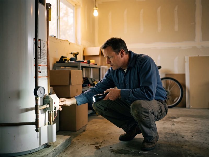 An inspector checking a property
